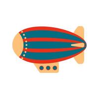Vintage style striped airship. Perfect print for poster, card, sticker. Isolated vector illustration for decor and design.