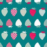 Organic strawberry textured seamless pattern. Hand drawn print for fabric, paper, textile. Geometric groovy vector illustration.