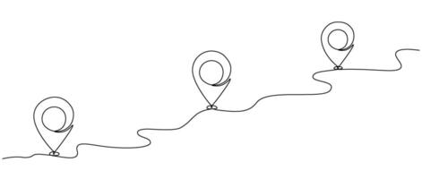 Single line editable  line map symbol, location point for business.   Pin location, geosign of a line continuous drawing .      Vector illustration for delivery services