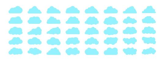 Collection of cloud icons, shapes, stickers. Set of Clouds, symbol for your website design, logo. Vector graphic element.