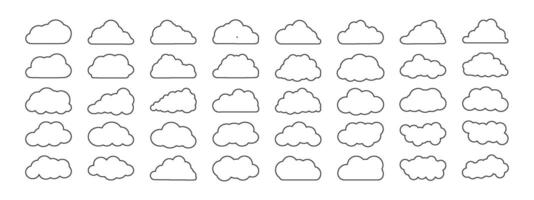 Collection of cloud icons, shapes, stickers. Set of Clouds, symbol for your website design, logo. Vector graphic element