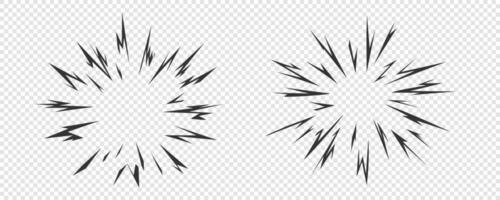 Starburst. Bomb blast. Big explosion. Abstract comic book explosion flash. Flash beam explosion flash glow. Anime. Vector illustration on transparent background