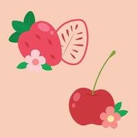 Cute fruit slice decoration vector art