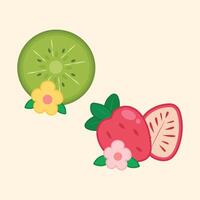 Cute fruit slice decoration vector art