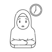 Ramadan activity girl vector arts. Islamic activities in daily. Cartoon character for children
