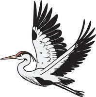 Heron Flying Illustration. vector