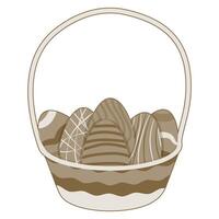 Easter basket with eggs.  Vector element