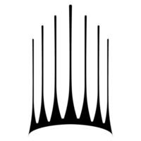 vector crown with long tops outline silhouette of one color