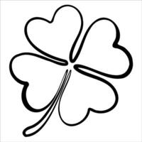 Clover leaf in doodle style silhouette vector