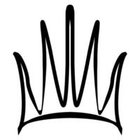 crown with rounded corners outline silhouette of one color vector