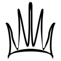 crown with rounded corners outline silhouette of one color vector