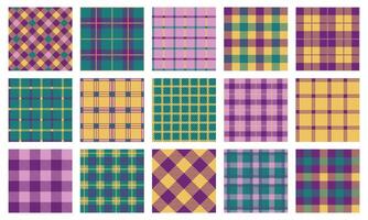 Blanket texture. Seamless geometric pattern of traditional tartan plaid fabric, rustic stripe repeating background. Vector fabric print