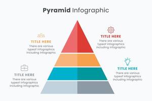 pirámide infografía diseño elemento plantilla, diseño vector para presentación, bandera, informe, folleto, y volantes.