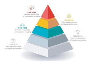 Pyramid infographic design element template, layout vector for presentation, banner, report, brochure, and flyer.