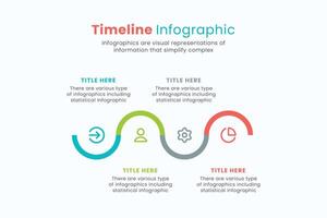 Timeline vector infographic design template for presentations, workflow or process diagram, flowchart.