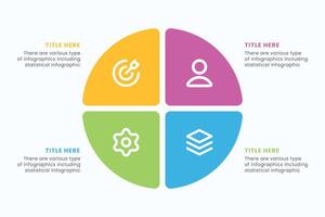 Vector circle Infographic design template with icons, Can be used for process diagrams, presentations, and workflow layout.