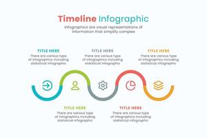 Timeline vector infographic design template for presentations, workflow or process diagram, flowchart.