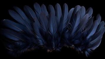 AI generated soft navy blue feathers ai generated photo