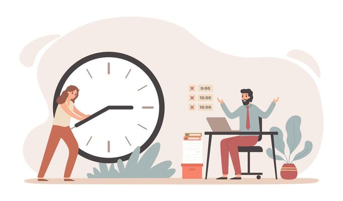 Work time management, control shift in office
