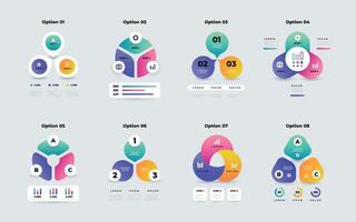 Venn diagram. Cycle 3-step infographic, round business process graph, circle data presentation info template. Vector set