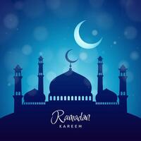 Ramadan background with mosque and moon. - Vector. vector