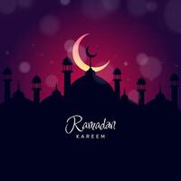 Ramadan background with mosque and moon. - Vector. vector