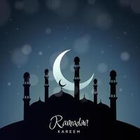 Ramadan background with mosque and moon. - Vector. vector