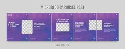 Set Of Carousel Post Template, Editable carousel post, social media carousel post for business. vector