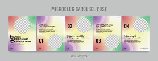 Set Of Carousel Post Template, Editable carousel post, social media carousel post for business. vector