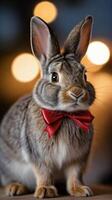 AI generated Photo Of Rabbit Wearing Ribbon With. AI Generated