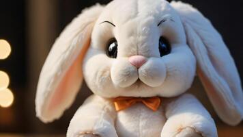 AI generated Photo Of A Cute And Fuzzy Rabbit Plush Toy Character Is The Perfect Snuggle Buddy. AI Generated