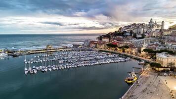 Liguria, Porto Maurizio town at sunset photo