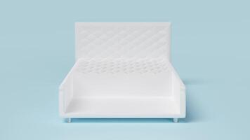 3d layered sheet material mattress with air fabric, pocket springs, natural latex, memory foam isolated on blue background. 3d render illustration video