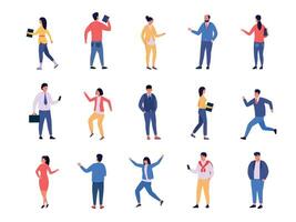 Happy office workers. Successful joyful business people, excited team workers celebrating promotion and career event. Vector colleague characters set
