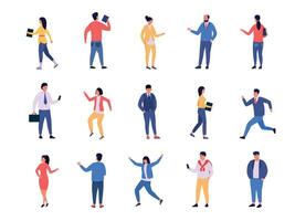 Happy office workers. Successful joyful business people, excited team workers celebrating promotion and career event. Vector colleague characters set