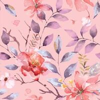 Seamless pattern of rose and blooming flowers painted in watercolor on abstract background.For fabric luxurious and wallpaper, vintage style.Hand drawn botanical floral pattern. vector