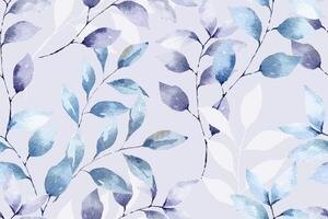 Seamless pattern of leaf painted in watercolor.Abstract background.For fabric luxurious and wallpaper, vintage style.Botanical pattern.Branch on purple background vector