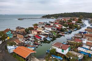 Aerial view of Chengene Skele - Fishing Village near the city of Burgas, Bulgaria photo