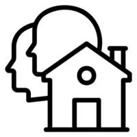 shared housing line icon vector