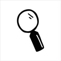 Hand-Drawn Magnifying Glass Doodle on a Plain White Background vector