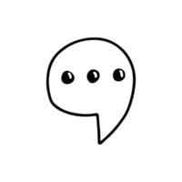 Hand-Drawn Speech Bubble Doodle With Three Dots on a White Background vector