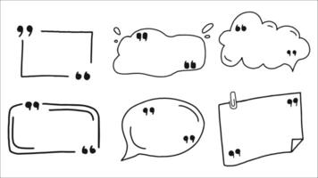 Hand-Drawn Doodle Speech Bubbles and Quote Marks on a White Background vector