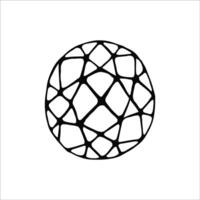 Circular doodle containing an irregular diamond-like pattern, emphasizing simplicity and creativity. vector