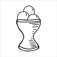 Simple Doodle Illustration of Scoops of Ice Cream in a Sundae Glass vector