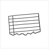 Hand-Drawn Doodle of a Torn Notebook Paper on White Background vector