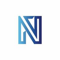 Modern N letter abstract gradient color logo design concept isolated vector template illustration