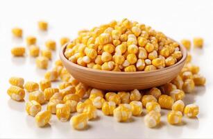 AI generated Corn kernels Isolated on white background photo