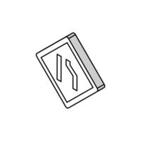 lane road sign isometric icon vector illustration