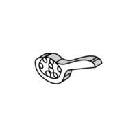 pepper wooden spoon isometric icon vector illustration