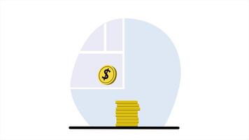 Business making concept with people scene in flat illustration. Man thinks and chooses between different plans for investment and business development video